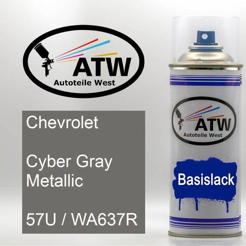 Chevrolet, Cyber Gray Metallic, 57U / WA637R: 400ml Sprühdose, von ATW Autoteile West.